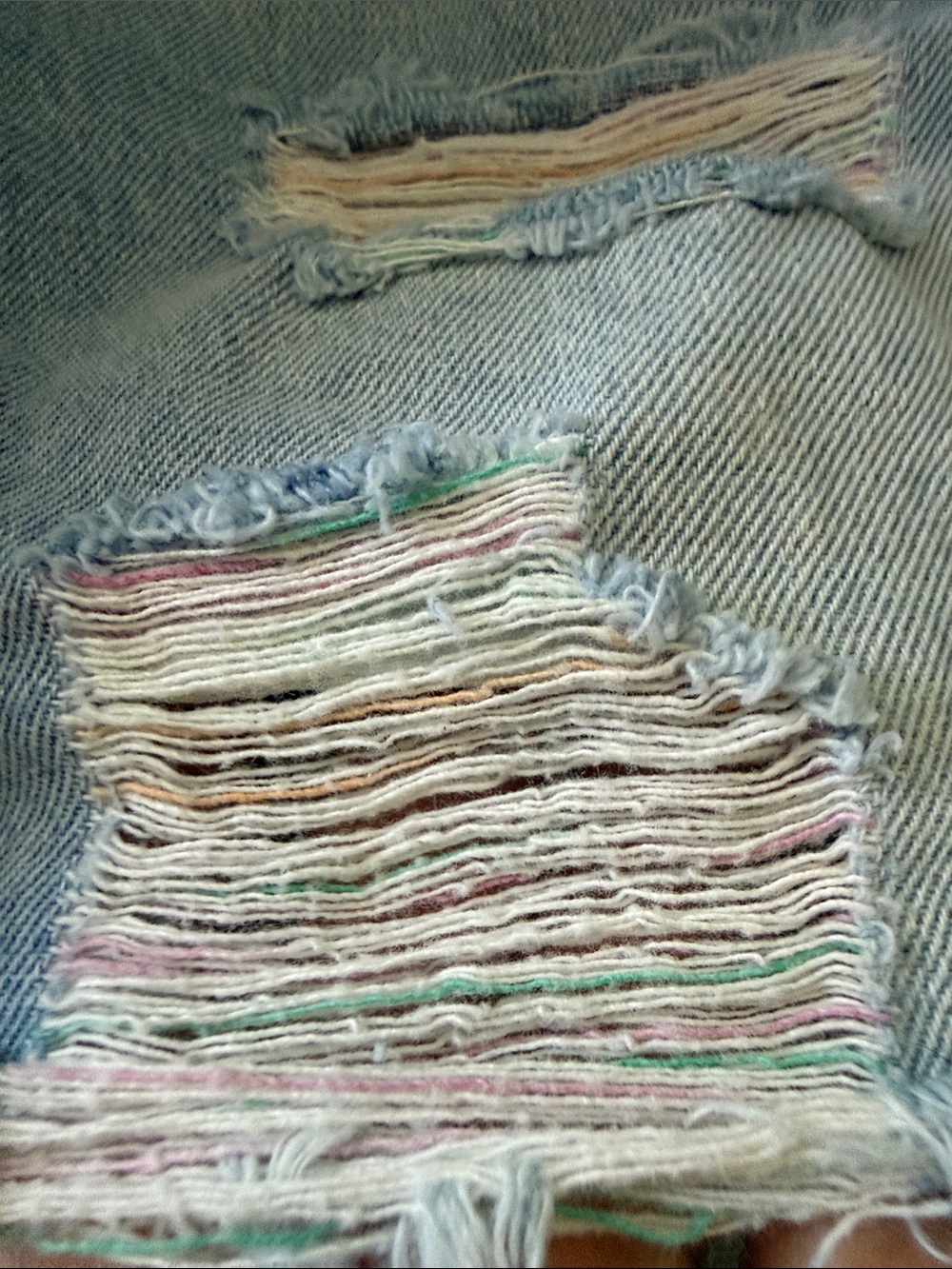 KanCan Light Blue Distressed Denim Shorts with Frayed Hem - Picture 2 of 3
